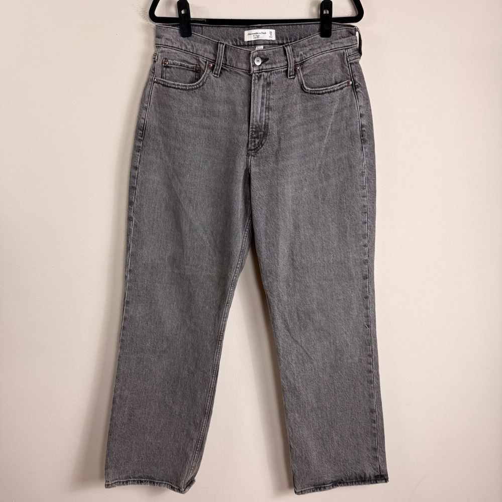 Abercrombie‎ & Fitch The Baggy Low Rise Curve Love Grey Jeans 29/8 Regular